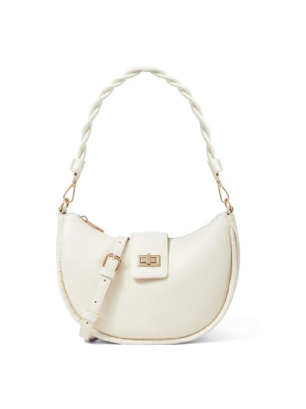 PU Leather Crescent Shoulder Bag Crossbody Saddle Purse